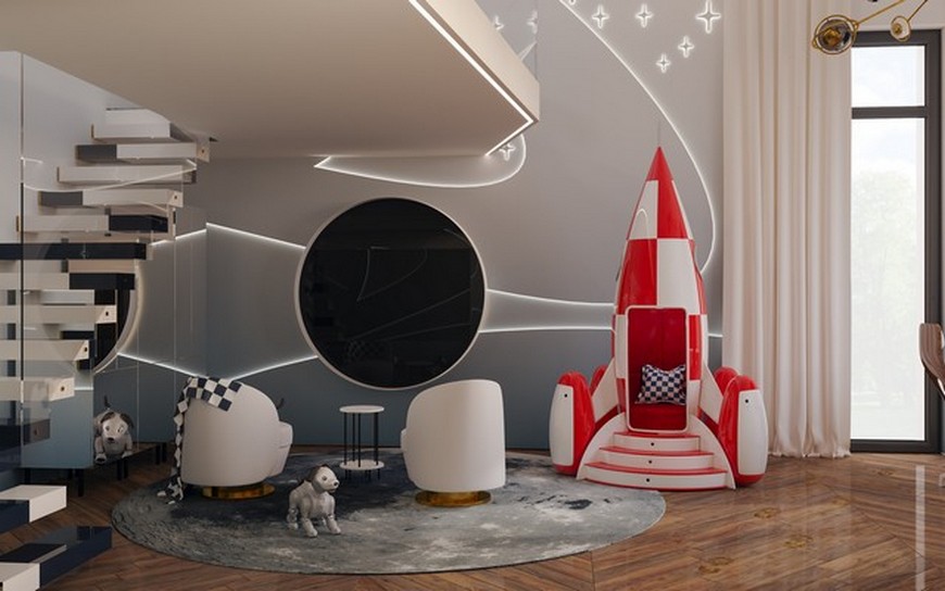 A Cosmic Kids Bedroom Design by Yuriy Zimenko