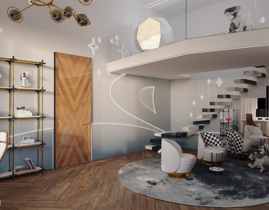 A Cosmic Kids Bedroom Design by Yuriy Zimenko