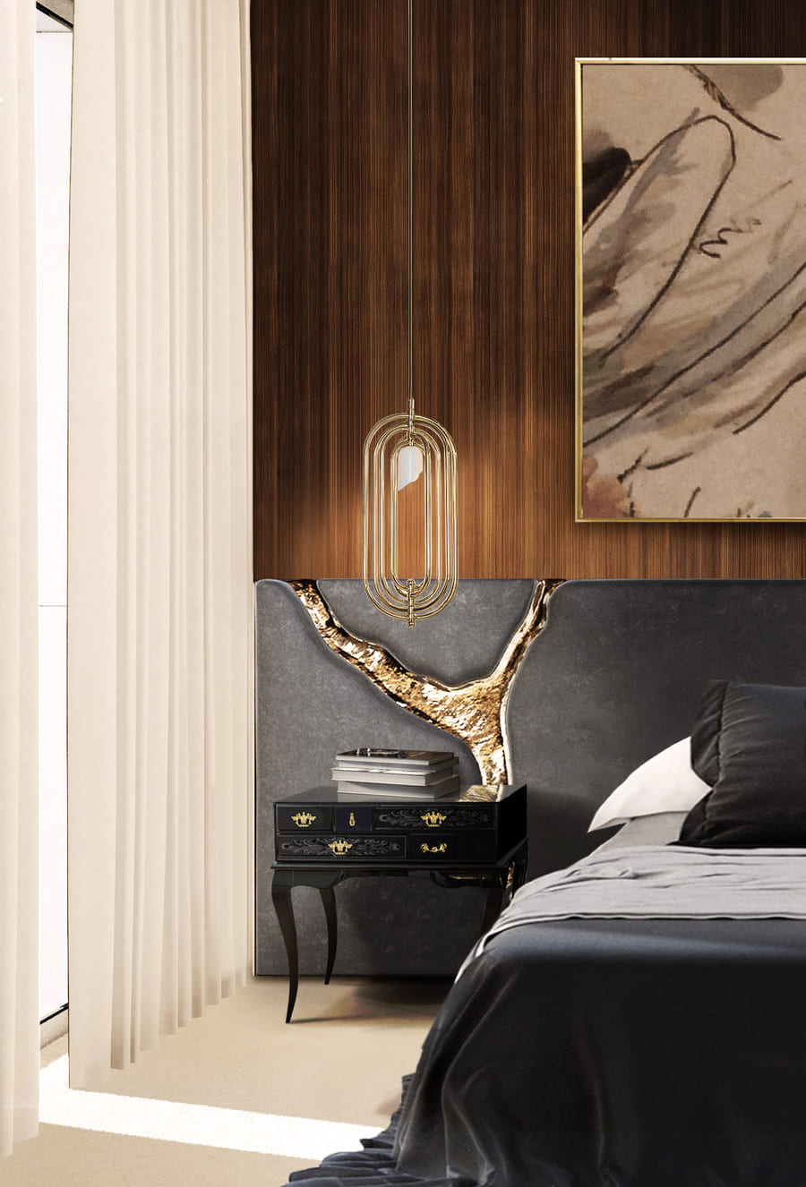 luxurious bedroom details