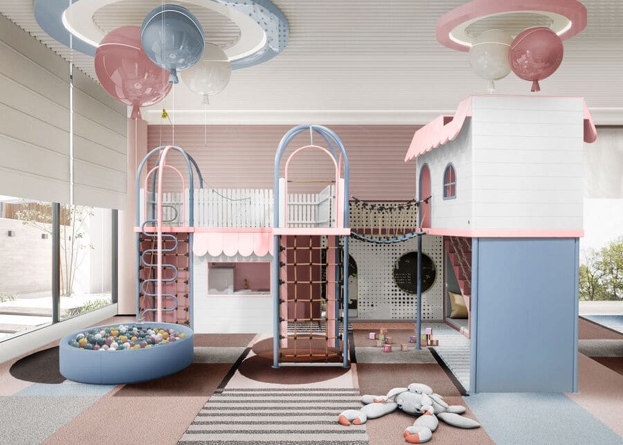 The Magical Market Playroom is here to take the category of kids' playgrounds to another level. Circu designed a little town entirely made for kids, a place where imagination pops up and dreams become real.