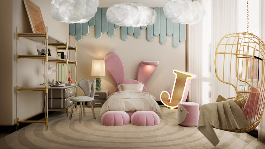 pink bunny bed