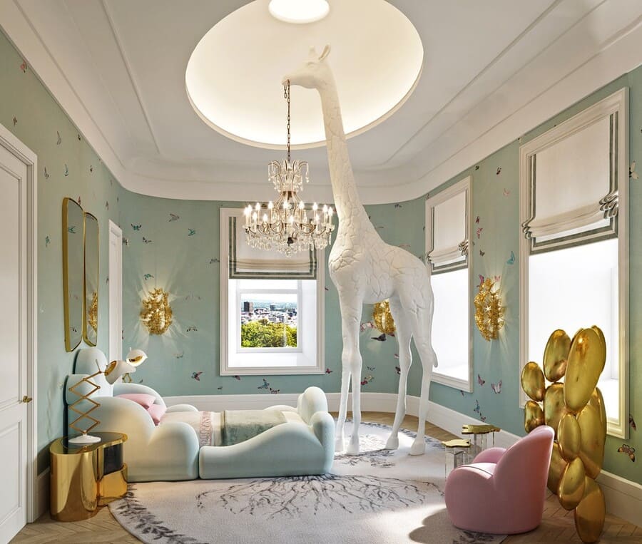 Luxury kids bedroom design with stunning furniture pieces