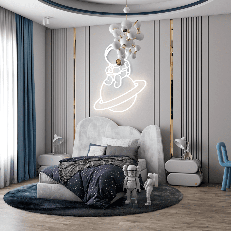grey-toned luxury kids bedroom featuring the cloud collection