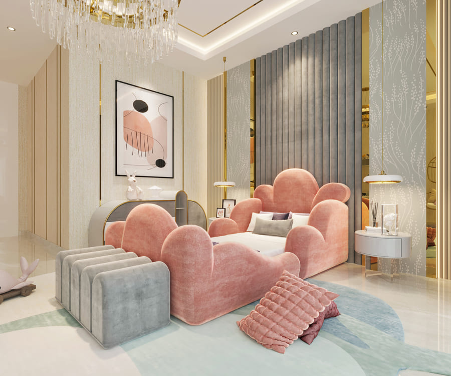 kids' seating piece grey bench