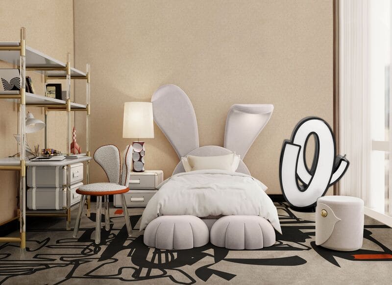 modern bunny shaped bed