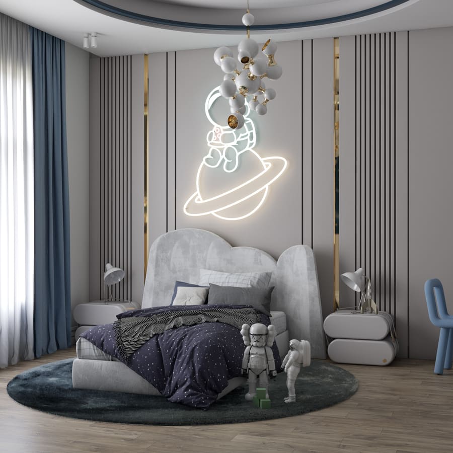 Cloud Bed is the perfect piece for any luxury kids' room. Its cloud-shaped form is only one of the details that make this piece whimsical and a perfect item for any bedroom. With this kids' bed, your little one will feel like he is up in the clouds.